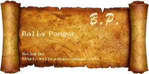 Balla Pongor névjegykártya